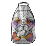 Hipster Pug Print Car Seat Organizers
