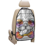 Hipster Pug Print Car Seat Organizers