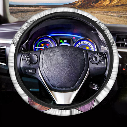 Hipster Pug Print Car Steering Wheel Cover
