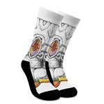Hipster Pug Print Crew Socks