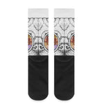 Hipster Pug Print Crew Socks
