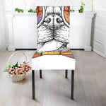 Hipster Pug Print Dining Chair Slipcover
