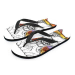 Hipster Pug Print Flip Flops