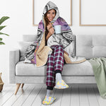 Hipster Pug Print Hooded Blanket