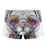 Hipster Pug Print Men's Boxer Briefs