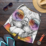 Hipster Pug Print Men's Shorts