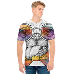 Hipster Pug Print Men's T-Shirt