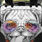 Hipster Pug Print Pet Car Back Seat Cover
