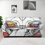 Hipster Pug Print Sofa Cover