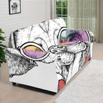 Hipster Pug Print Sofa Cover