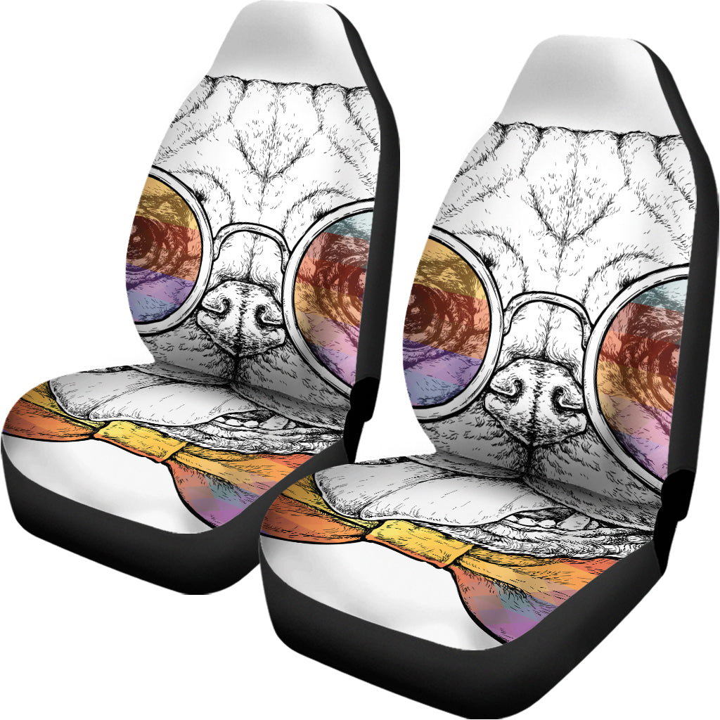 Hipster Pug Print Universal Fit Car Seat Covers