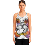 Hipster Pug Print Women's Racerback Tank Top