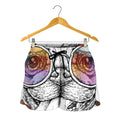 Hipster Pug Print Women's Shorts