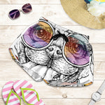 Hipster Pug Print Women's Shorts