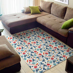 Hockey Equipment Pattern Print Area Rug