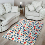 Hockey Equipment Pattern Print Area Rug