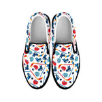 Hockey Equipment Pattern Print Black Slip On Shoes
