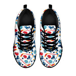 Hockey Equipment Pattern Print Black Sneakers