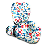 Hockey Equipment Pattern Print Boxing Gloves