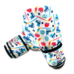Hockey Equipment Pattern Print Boxing Gloves