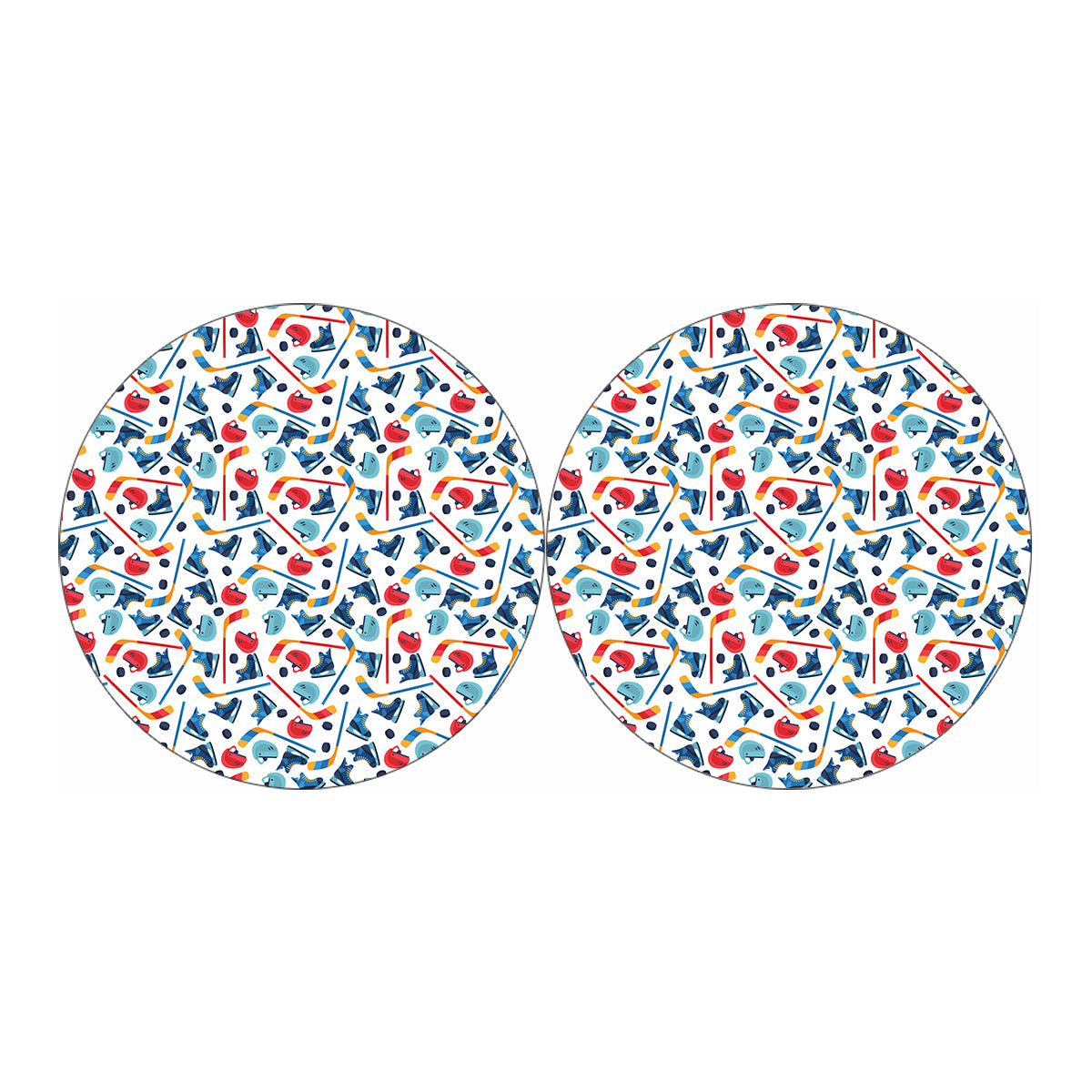 Hockey Equipment Pattern Print Car Coasters