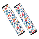 Hockey Equipment Pattern Print Car Seat Belt Covers