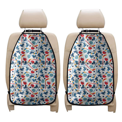 Hockey Equipment Pattern Print Car Seat Organizers