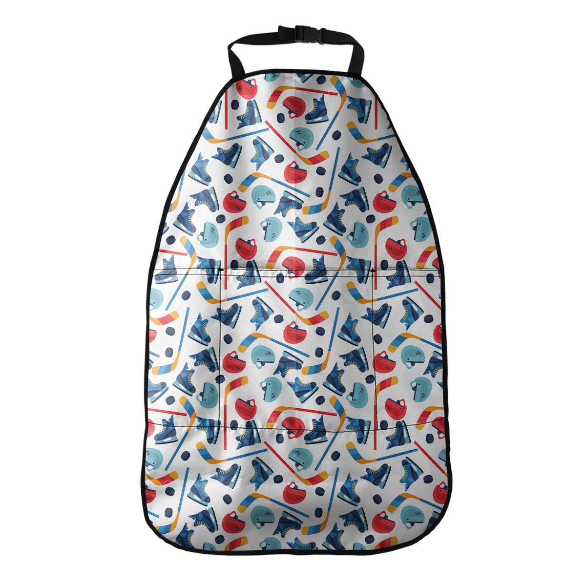 Hockey Equipment Pattern Print Car Seat Organizers
