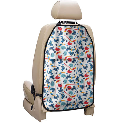 Hockey Equipment Pattern Print Car Seat Organizers