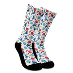 Hockey Equipment Pattern Print Crew Socks