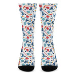 Hockey Equipment Pattern Print Crew Socks