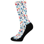 Hockey Equipment Pattern Print Crew Socks