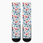 Hockey Equipment Pattern Print Crew Socks
