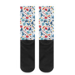 Hockey Equipment Pattern Print Crew Socks