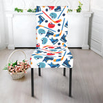 Hockey Equipment Pattern Print Dining Chair Slipcover
