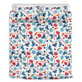 Hockey Equipment Pattern Print Duvet Cover Bedding Set
