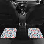 Hockey Equipment Pattern Print Front and Back Car Floor Mats