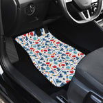 Hockey Equipment Pattern Print Front Car Floor Mats