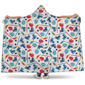 Hockey Equipment Pattern Print Hooded Blanket