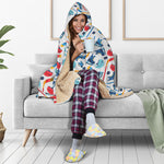 Hockey Equipment Pattern Print Hooded Blanket