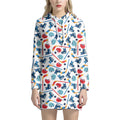 Hockey Equipment Pattern Print Pullover Hoodie Dress