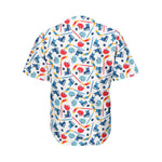 Hockey Equipment Pattern Print Men's Baseball Jersey