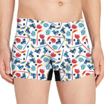 Hockey Equipment Pattern Print Men's Boxer Briefs
