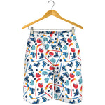 Hockey Equipment Pattern Print Men's Shorts