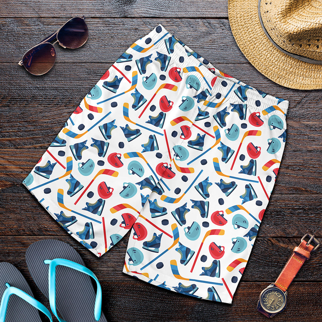 Hockey Equipment Pattern Print Men's Shorts