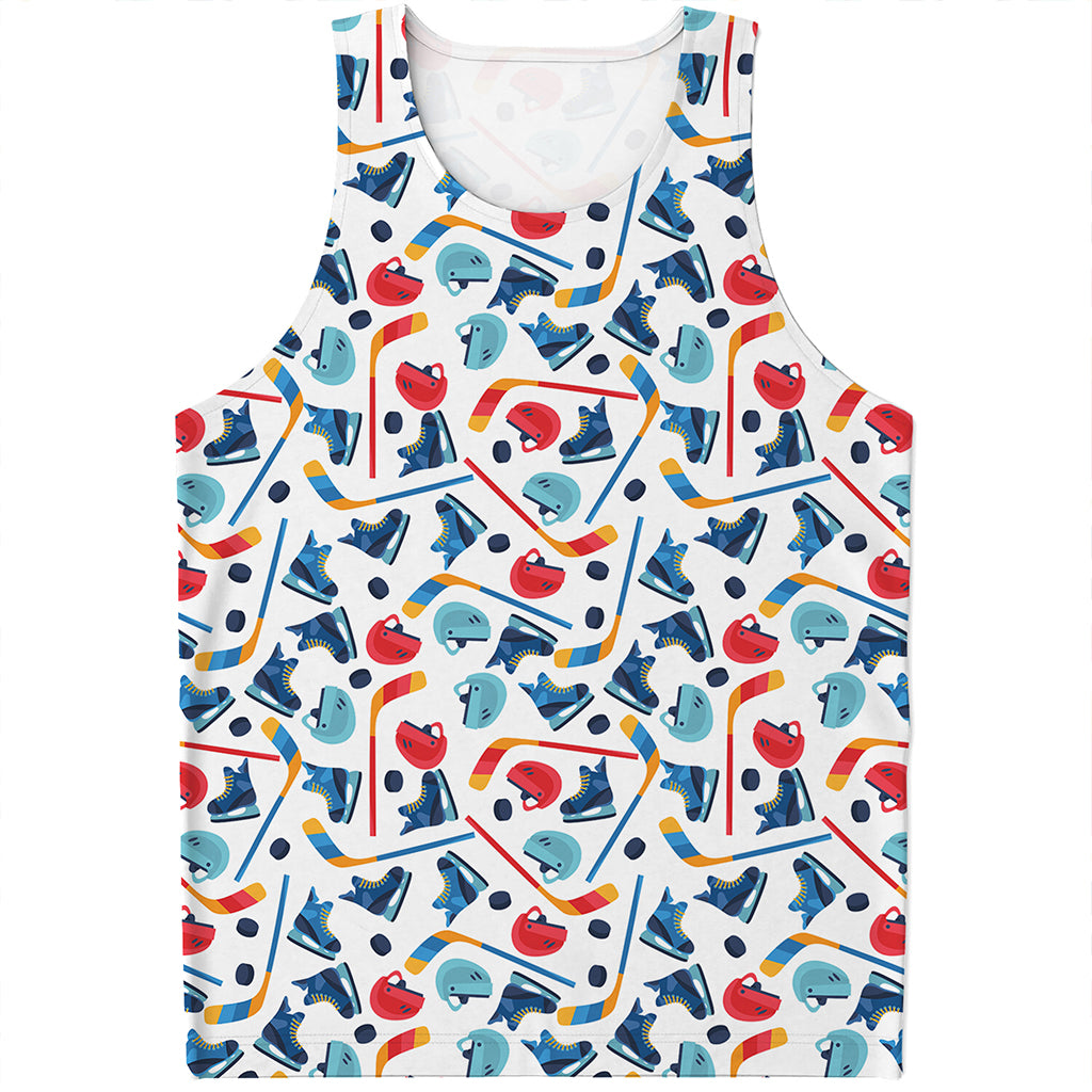 Hockey Equipment Pattern Print Men's Tank Top