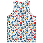 Hockey Equipment Pattern Print Men's Tank Top