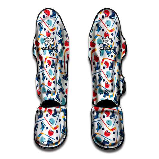 Hockey Equipment Pattern Print Muay Thai Shin Guard