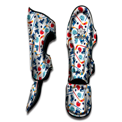 Hockey Equipment Pattern Print Muay Thai Shin Guard