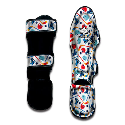 Hockey Equipment Pattern Print Muay Thai Shin Guard